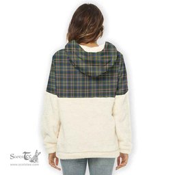 Scottish Scott Green Modern Clan Tartan Flannel Hoodie Women - Classic Scottish Plaid Tartan Plaid