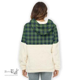 Scottish Mow Clan Tartan Flannel Hoodie Women - Crest Classic Scottish Plaid Tartan Plaid