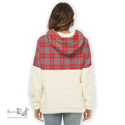 Scottish Moubray Clan Tartan Flannel Hoodie Women - Classic Scottish Plaid Tartan Plaid