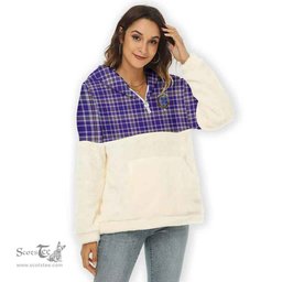 Scottish Ochterlony Clan Tartan Flannel Hoodie Women - Crest Classic Scottish Plaid Tartan Plaid