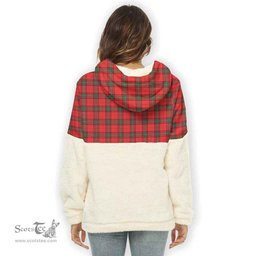 Scottish Seton Modern Clan Tartan Flannel Hoodie Women - Classic Scottish Plaid Tartan Plaid
