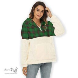 Scottish Primrose Clan Tartan Flannel Hoodie Women - Crest Classic Scottish Plaid Tartan Plaid