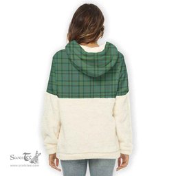 Scottish Ross Hunting Ancient Clan Tartan Flannel Hoodie Women - Classic Scottish Plaid Tartan Plaid