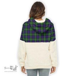 Scottish MacThomas Modern Clan Tartan Flannel Hoodie Women - Classic Scottish Plaid Tartan Plaid