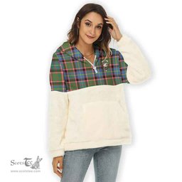 Scottish Norvel Clan Tartan Flannel Hoodie Women - Crest Classic Scottish Plaid Tartan Plaid
