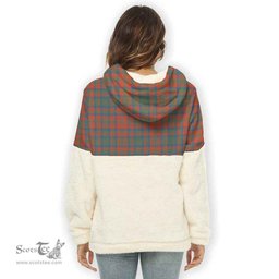 Scottish Matheson Ancient Clan Tartan Flannel Hoodie Women - Classic Scottish Plaid Tartan Plaid