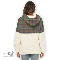 Scottish Shaw Green Modern Clan Tartan Flannel Hoodie Women - Classic Scottish Plaid Tartan Plaid