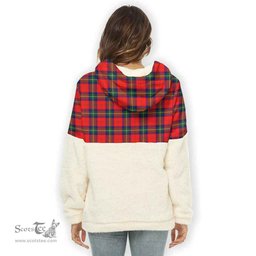 Scottish Ruthven Clan Tartan Flannel Hoodie Women - Crest Classic Scottish Plaid Tartan Plaid