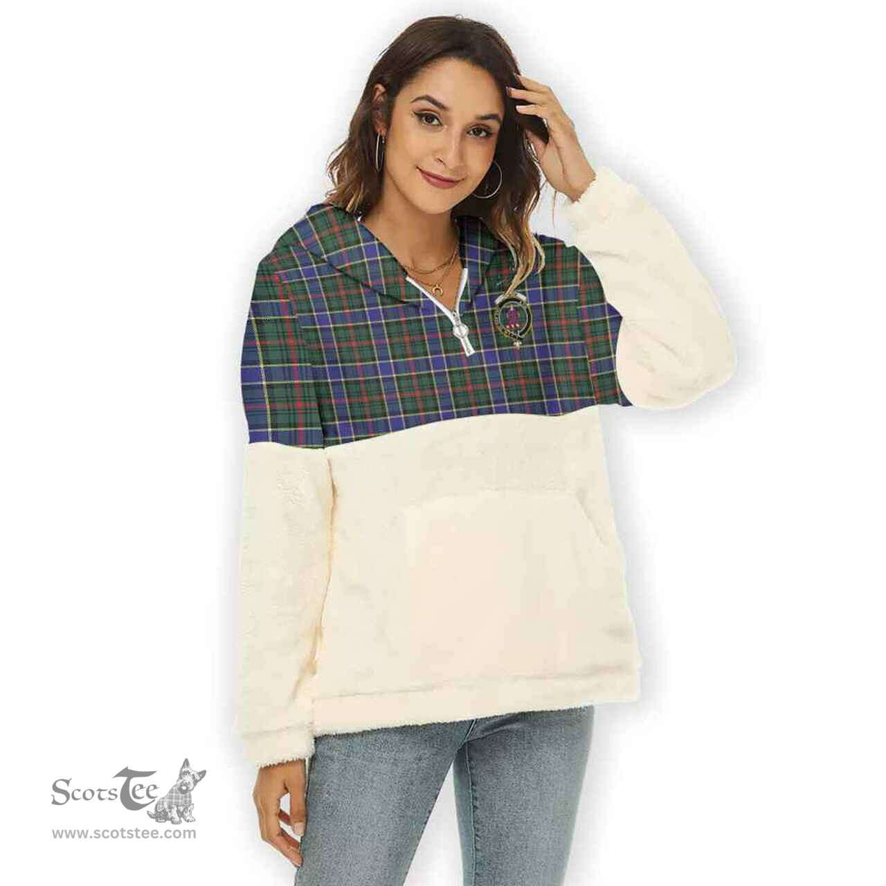 Scottish Ogilvie Clan Tartan Flannel Hoodie Women - Crest Classic Scottish Plaid Tartan Plaid