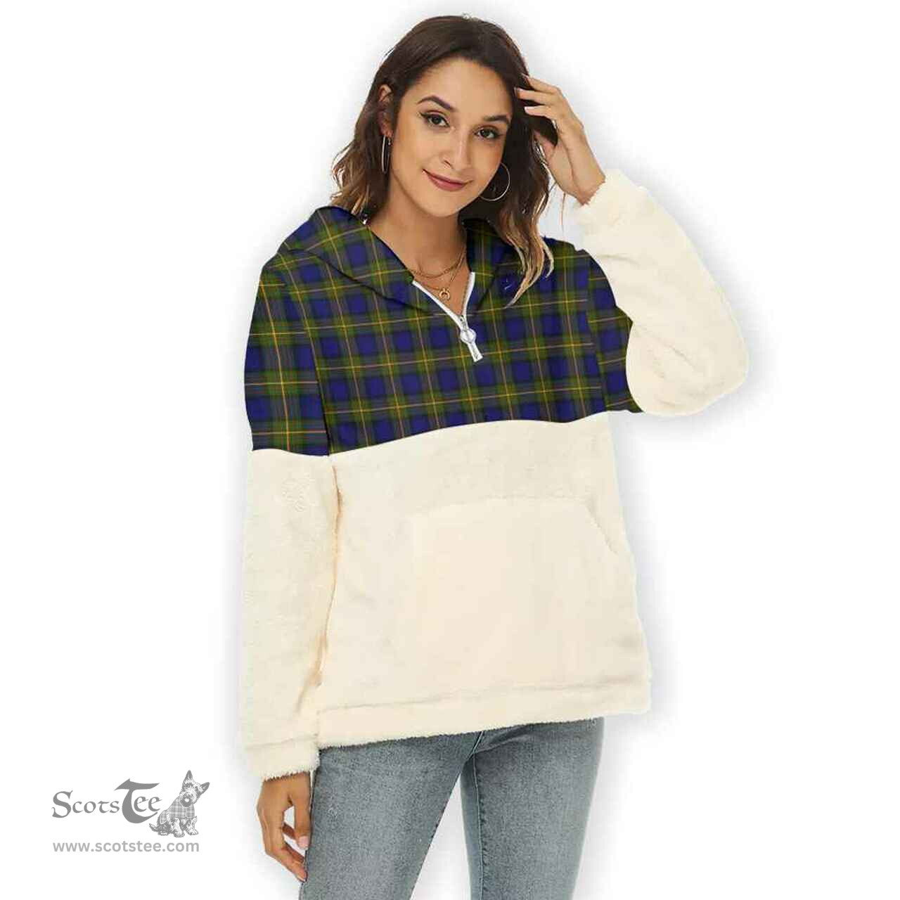 Scottish More (Muir) Clan Tartan Flannel Hoodie Women - Classic Scottish Plaid Tartan Plaid
