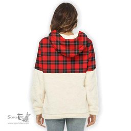 Scottish Ramsay Modern Clan Tartan Flannel Hoodie Women - Classic Scottish Plaid Tartan Plaid