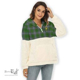 Scottish Pringle Clan Tartan Flannel Hoodie Women - Crest Classic Scottish Plaid Tartan Plaid