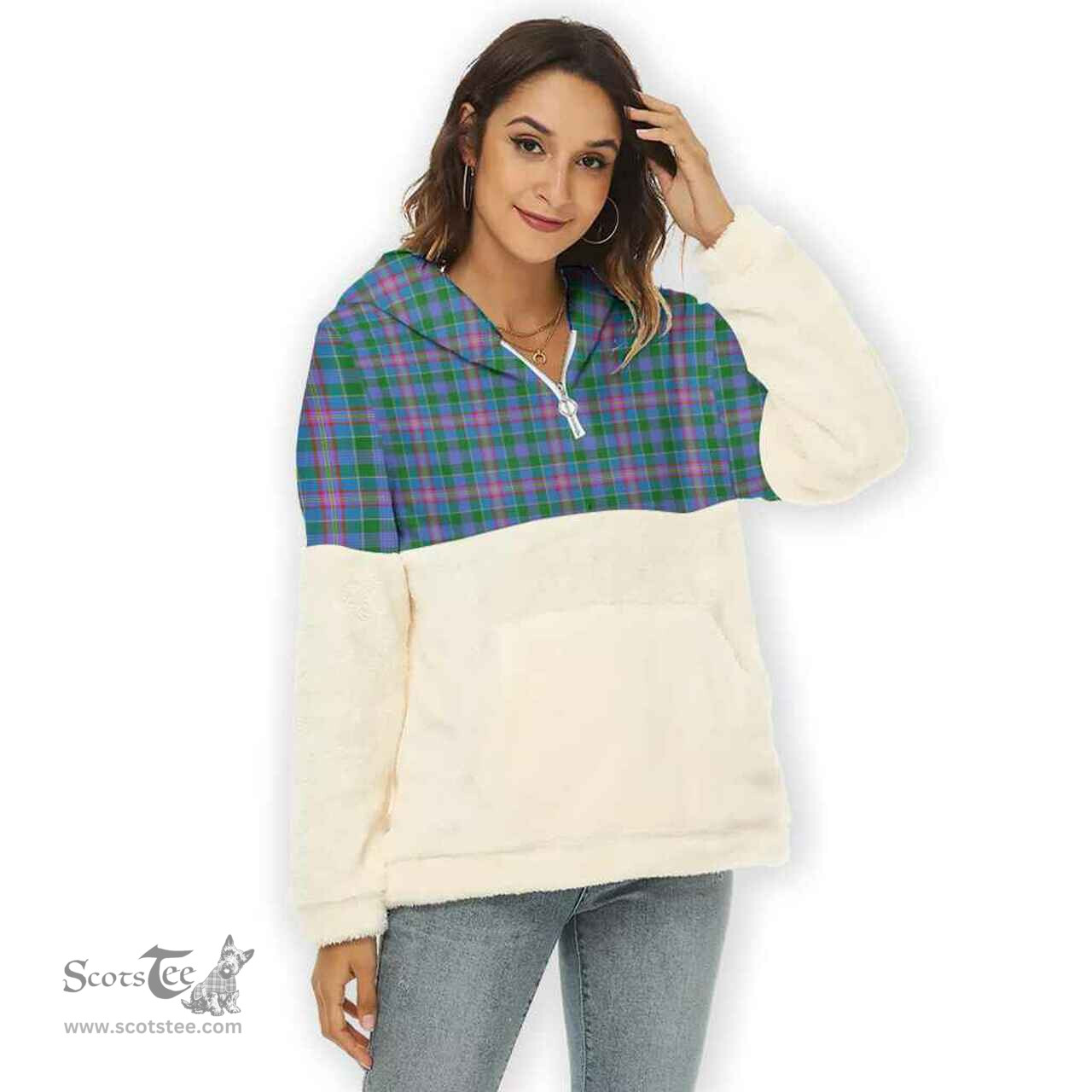 Scottish Ralston Clan Tartan Flannel Hoodie Women - Classic Scottish Plaid Tartan Plaid