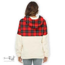 Scottish Ramsay Clan Tartan Flannel Hoodie Women - Crest Classic Scottish Plaid Tartan Plaid
