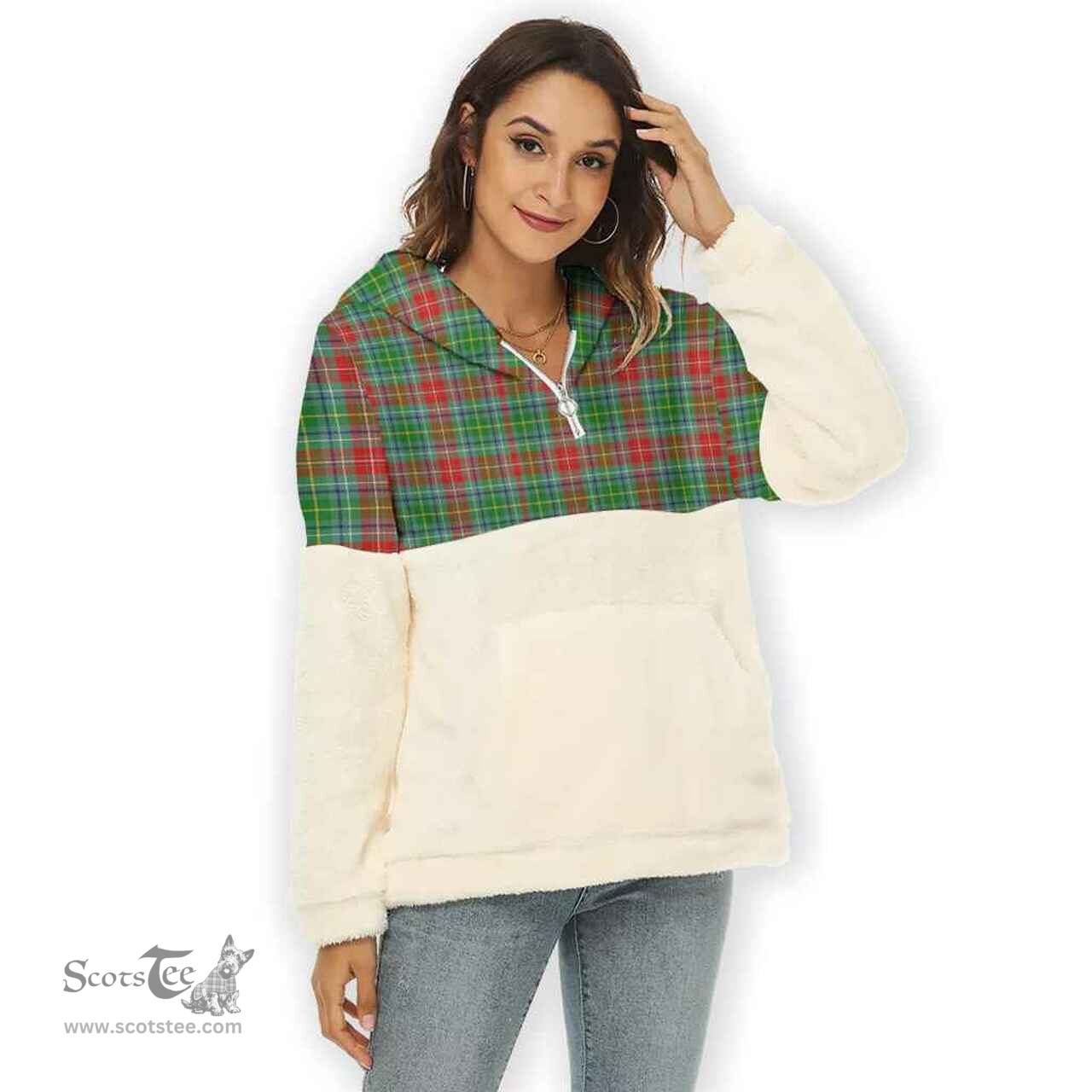 Scottish Muirhead Clan Tartan Flannel Hoodie Women - Classic Scottish Plaid Tartan Plaid