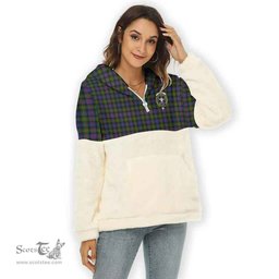 Scottish Murray (of Atholl) Clan Tartan Flannel Hoodie Women - Crest Classic Scottish Plaid Tartan Plaid