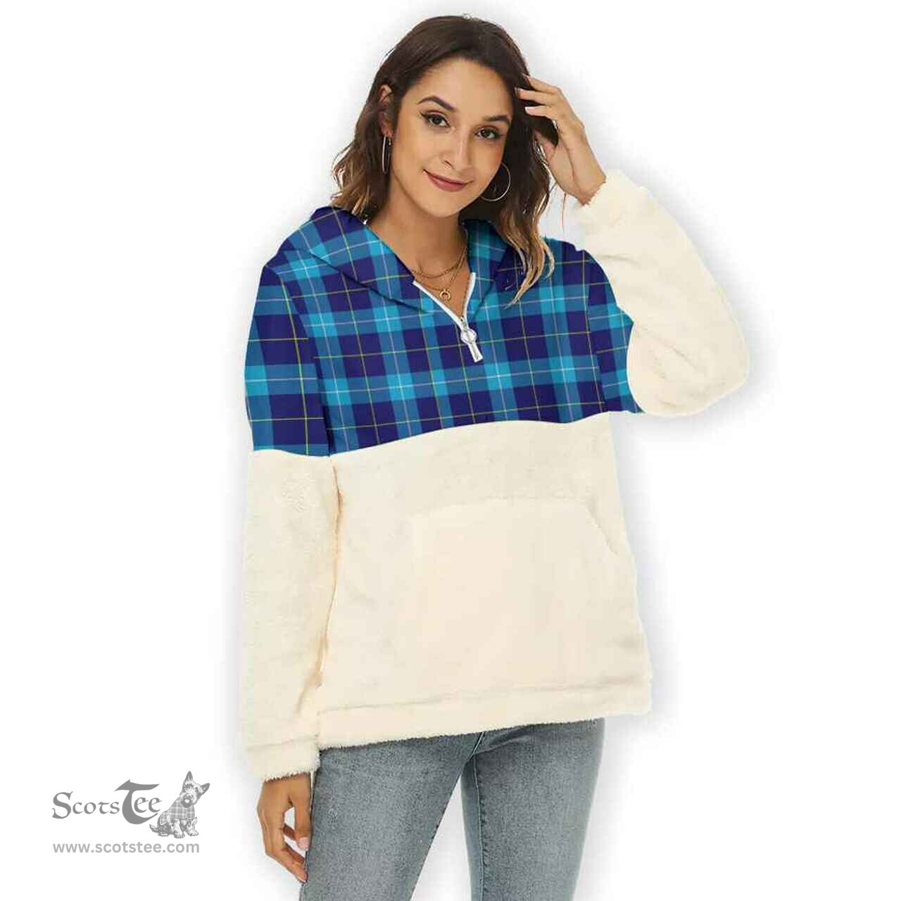 Scottish McKerrell Clan Tartan Flannel Hoodie Women - Classic Scottish Plaid Tartan Plaid