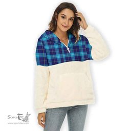 Scottish McKerrell Clan Tartan Flannel Hoodie Women - Classic Scottish Plaid Tartan Plaid
