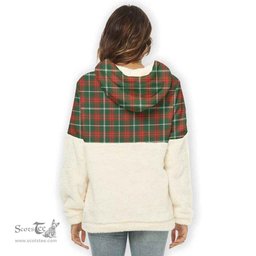 Scottish Prince of Wales Clan Tartan Flannel Hoodie Women - Classic Scottish Plaid Tartan Plaid
