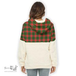 Scottish Pollock Clan Tartan Flannel Hoodie Women - Crest Classic Scottish Plaid Tartan Plaid