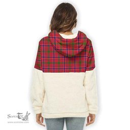 Scottish MacRae Modern Clan Tartan Flannel Hoodie Women - Classic Scottish Plaid Tartan Plaid