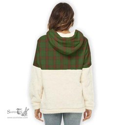 Scottish Maxwell Hunting Clan Tartan Flannel Hoodie Women - Classic Scottish Plaid Tartan Plaid