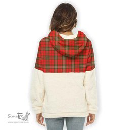 Scottish Scott Clan Tartan Flannel Hoodie Women - Crest Classic Scottish Plaid Tartan Plaid