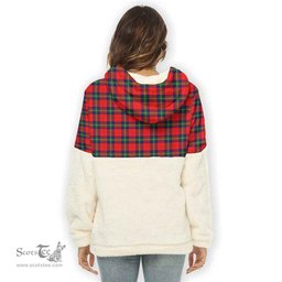 Scottish Ruthven Modern Clan Tartan Flannel Hoodie Women - Classic Scottish Plaid Tartan Plaid
