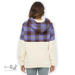 Scottish Rutherford Clan Tartan Flannel Hoodie Women - Crest Classic Scottish Plaid Tartan Plaid