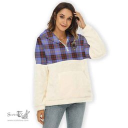 Scottish Rutherford Clan Tartan Flannel Hoodie Women - Crest Classic Scottish Plaid Tartan Plaid