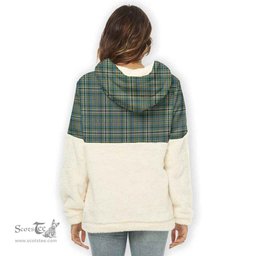 Scottish Scott Green Ancient Clan Tartan Flannel Hoodie Women - Classic Scottish Plaid Tartan Plaid