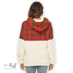 Scottish Munro Clan Tartan Flannel Hoodie Women - Crest Classic Scottish Plaid Tartan Plaid