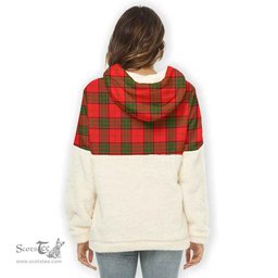 Scottish Maxwell Clan Tartan Flannel Hoodie Women - Crest Classic Scottish Plaid Tartan Plaid