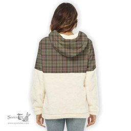 Scottish Scott Green Weathered Clan Tartan Flannel Hoodie Women - Classic Scottish Plaid Tartan Plaid