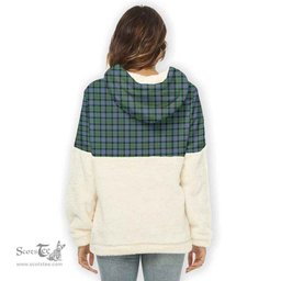 Scottish Malcolm Ancient Clan Tartan Flannel Hoodie Women - Classic Scottish Plaid Tartan Plaid