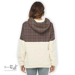 Scottish Nicolson Hunting Weathered Clan Tartan Flannel Hoodie Women - Classic Scottish Plaid Tartan Plaid