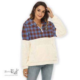 Scottish Pennycook Clan Tartan Flannel Hoodie Women - Crest Classic Scottish Plaid Tartan Plaid