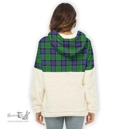 Scottish Monteith Clan Tartan Flannel Hoodie Women - Crest Classic Scottish Plaid Tartan Plaid