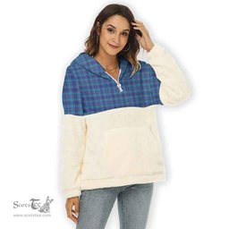 Scottish Mercer Modern Clan Tartan Flannel Hoodie Women - Classic Scottish Plaid Tartan Plaid