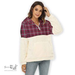 Scottish Little Clan Tartan Flannel Hoodie Women - Classic Scottish Plaid Tartan Plaid