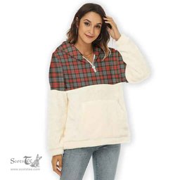 Scottish MacLachlan Weathered Clan Tartan Flannel Hoodie Women - Classic Scottish Plaid Tartan Plaid