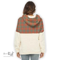Scottish Scott Ancient Clan Tartan Flannel Hoodie Women - Classic Scottish Plaid Tartan Plaid
