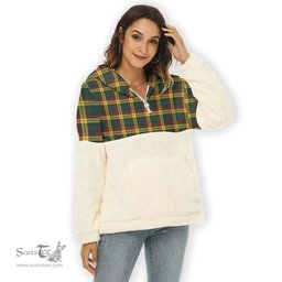 Scottish MacMillan Old Modern Clan Tartan Flannel Hoodie Women - Classic Scottish Plaid Tartan Plaid