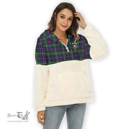 Scottish Inglis Clan Tartan Flannel Hoodie Women - Crest Classic Scottish Plaid Tartan Plaid