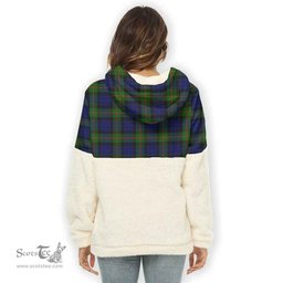 Scottish Gunn Clan Tartan Flannel Hoodie Women - Crest Classic Scottish Plaid Tartan Plaid