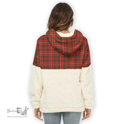 Scottish MacKinnon Modern Clan Tartan Flannel Hoodie Women - Classic Scottish Plaid Tartan Plaid