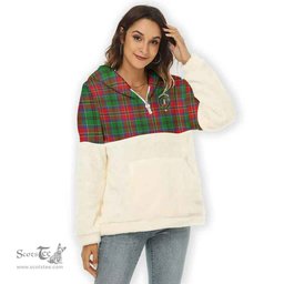 Scottish MacCulloch (McCulloch) Clan Tartan Flannel Hoodie Women - Crest Classic Scottish Plaid Tartan Plaid