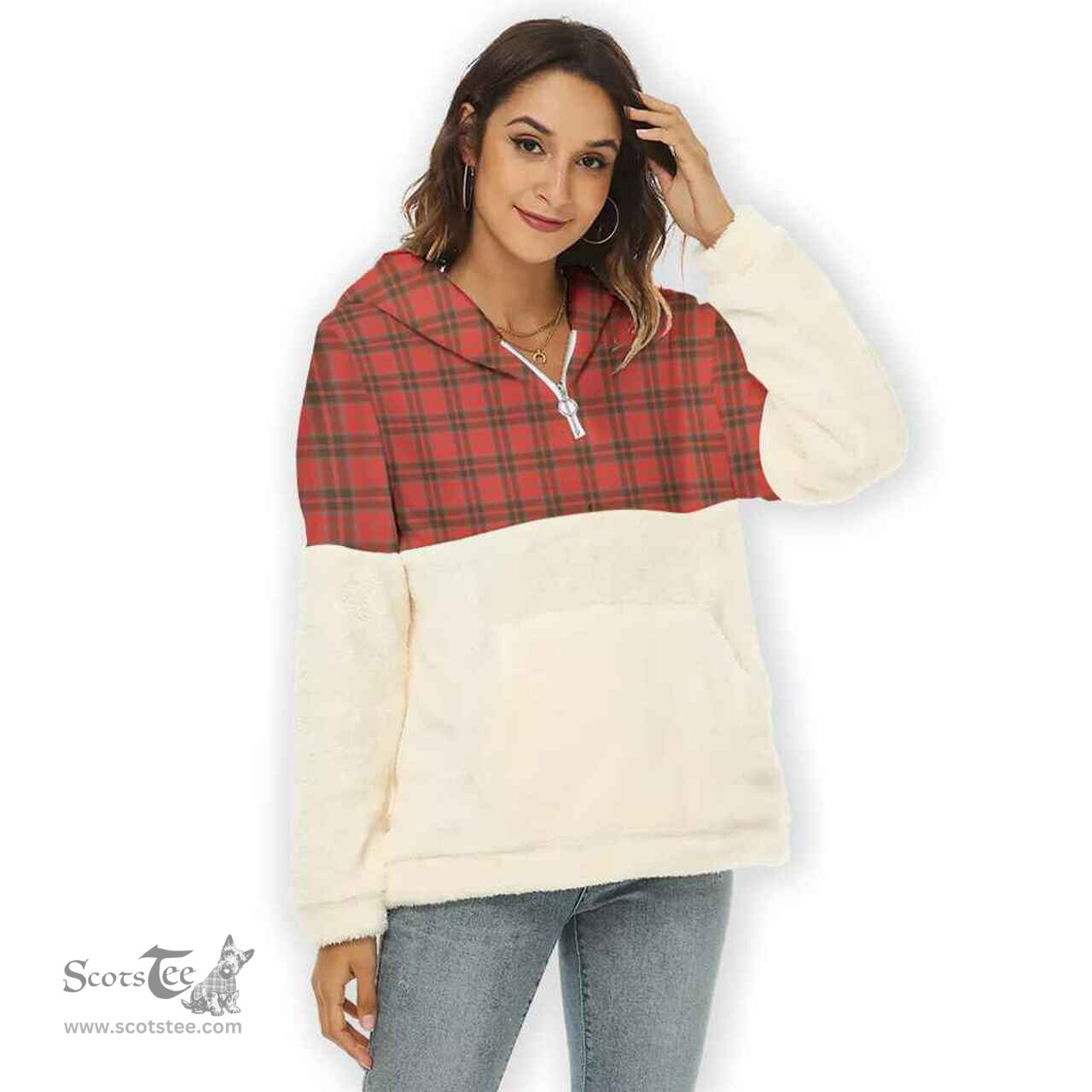 Scottish Grant Weathered Clan Tartan Flannel Hoodie Women - Classic Scottish Plaid Tartan Plaid