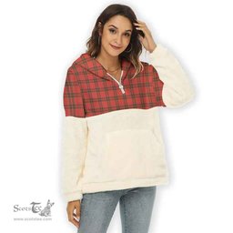 Scottish Grant Weathered Clan Tartan Flannel Hoodie Women - Classic Scottish Plaid Tartan Plaid