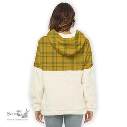 Scottish Houston Clan Tartan Flannel Hoodie Women - Crest Classic Scottish Plaid Tartan Plaid